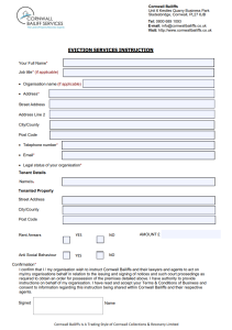 Eviction Services Instruction Form - Cornwall Bailiffs