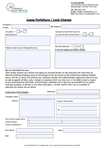 Indemnity for Lock Change Form - Cornwall Bailiffs