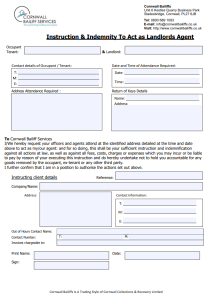 Instruction & Indemnity to act as Landlords Agent Form - Cornwall Bailiffs