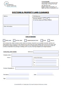 Traveller Evictions and Land Clearance Form - Cornwall Bailiffs
